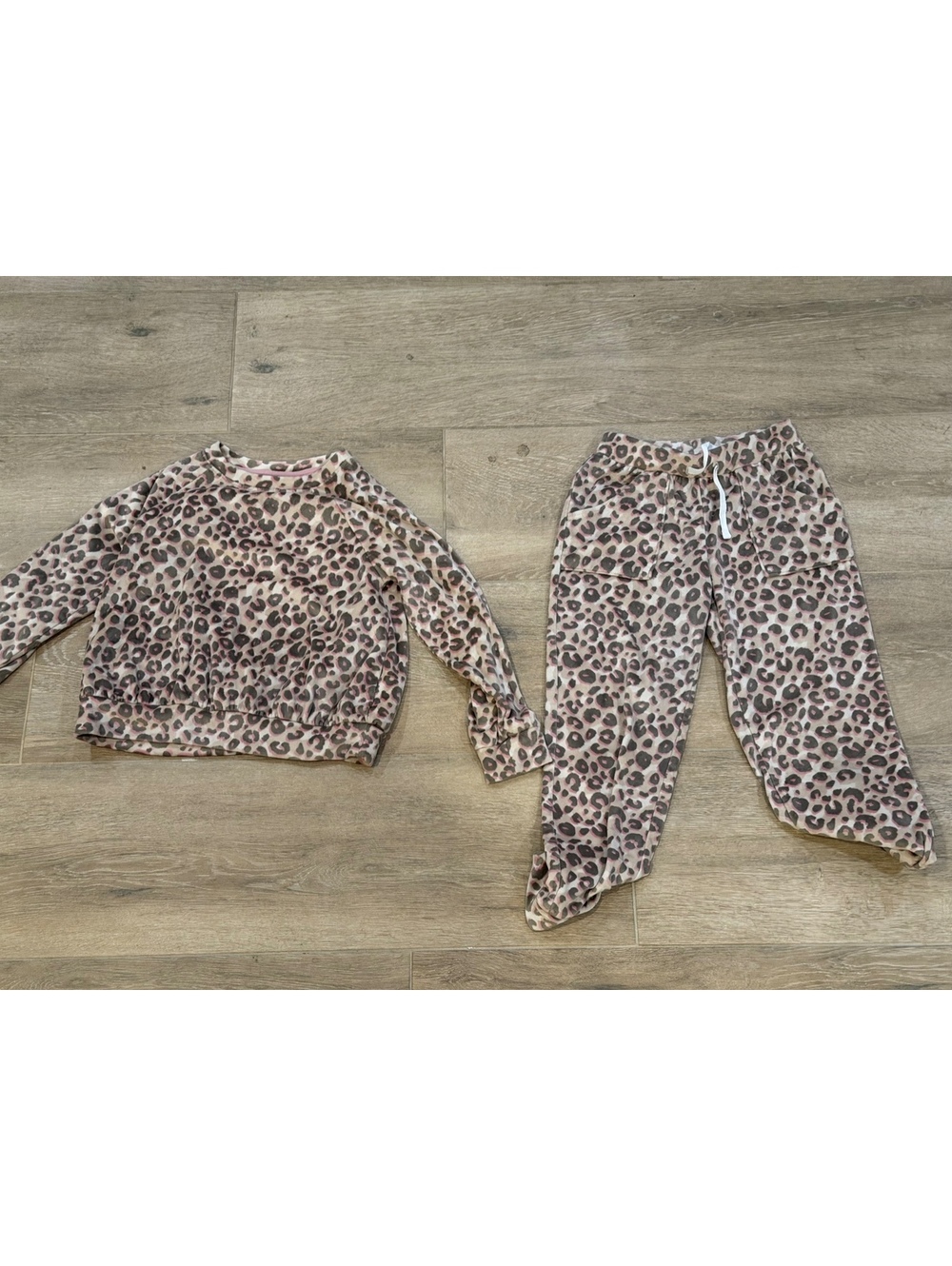 Pink Leopard Print Sweatshirt & Joggers Set